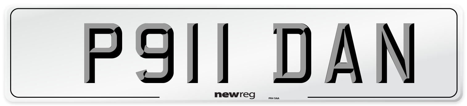 P911 DAN Number Plate from New Reg